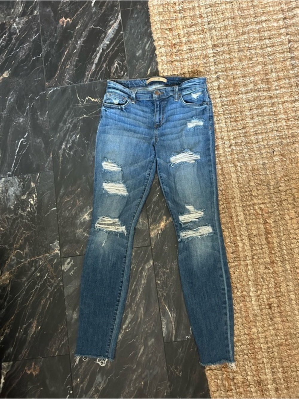 Joe's Jeans Ripped Skinny Jeans - Blue Denim